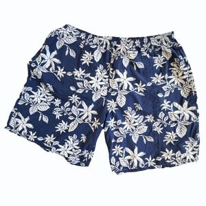 VTG Patagonia Mens XL Blue Hawaiian Floral Mesh‎ Lined Swim Trunks Shorts Long